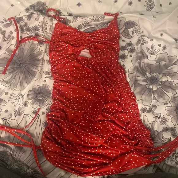red and white polka dot bodycon dress Bodycon Tank Dress in Red and White Polka Dot